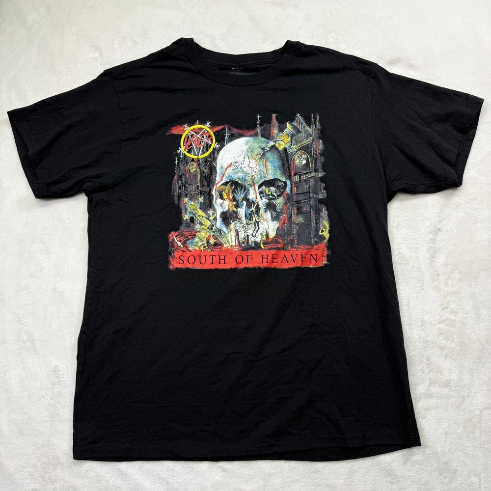 Slayer South of Heaven Band T-Shirt Mens Large Black Graphic Tee